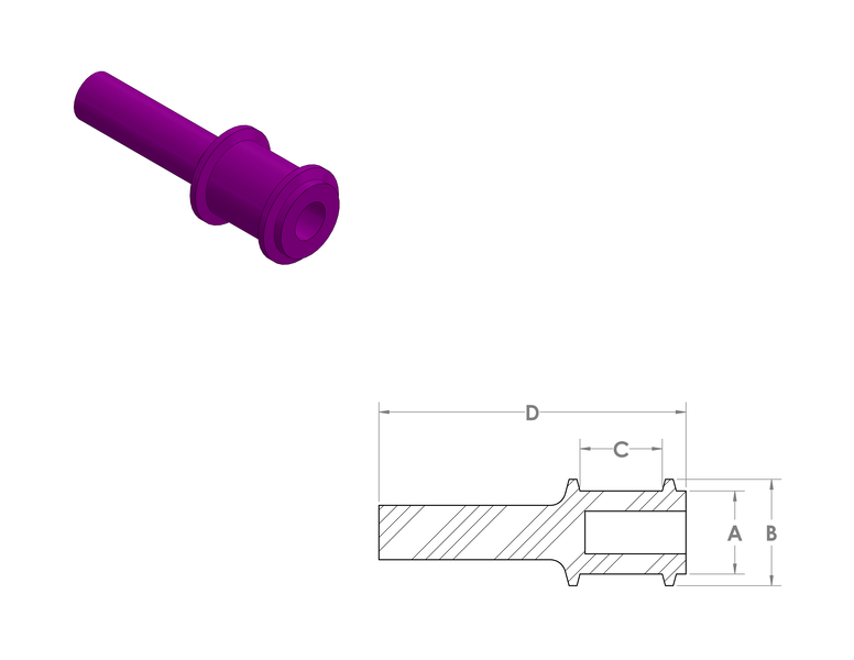 Silicone Dual Flange Pull Plug CAD Drawing