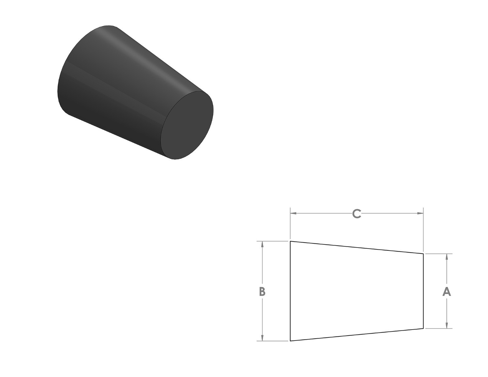 EPDM Tapered Plugs CAD Drawing