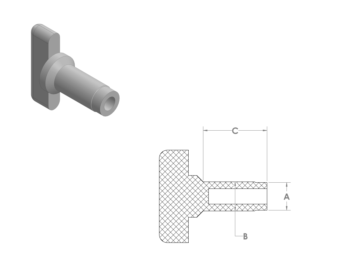 High Temp Self Threading Plugs CAD Drawing