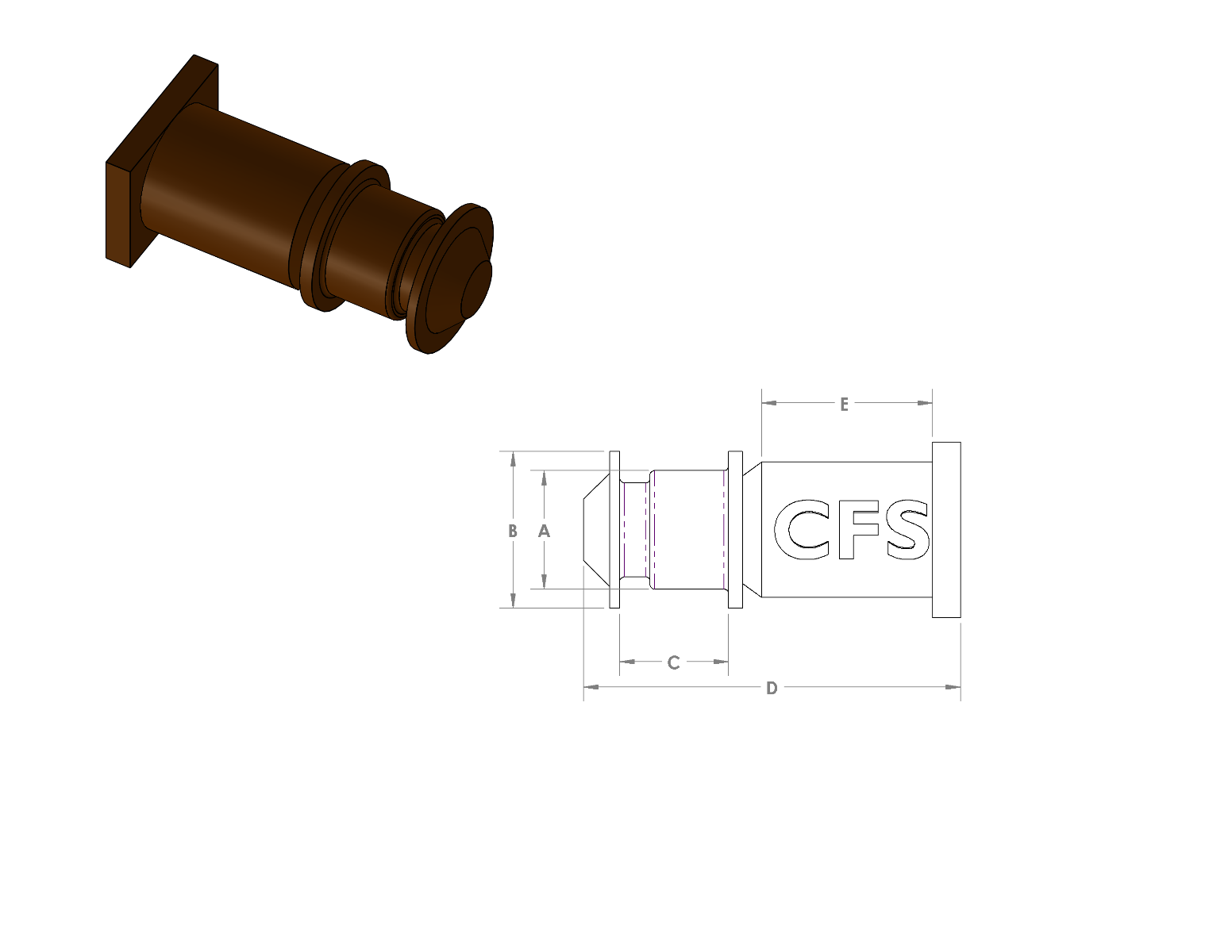 Silicone Push Weld Nut Plugs CAD Drawing