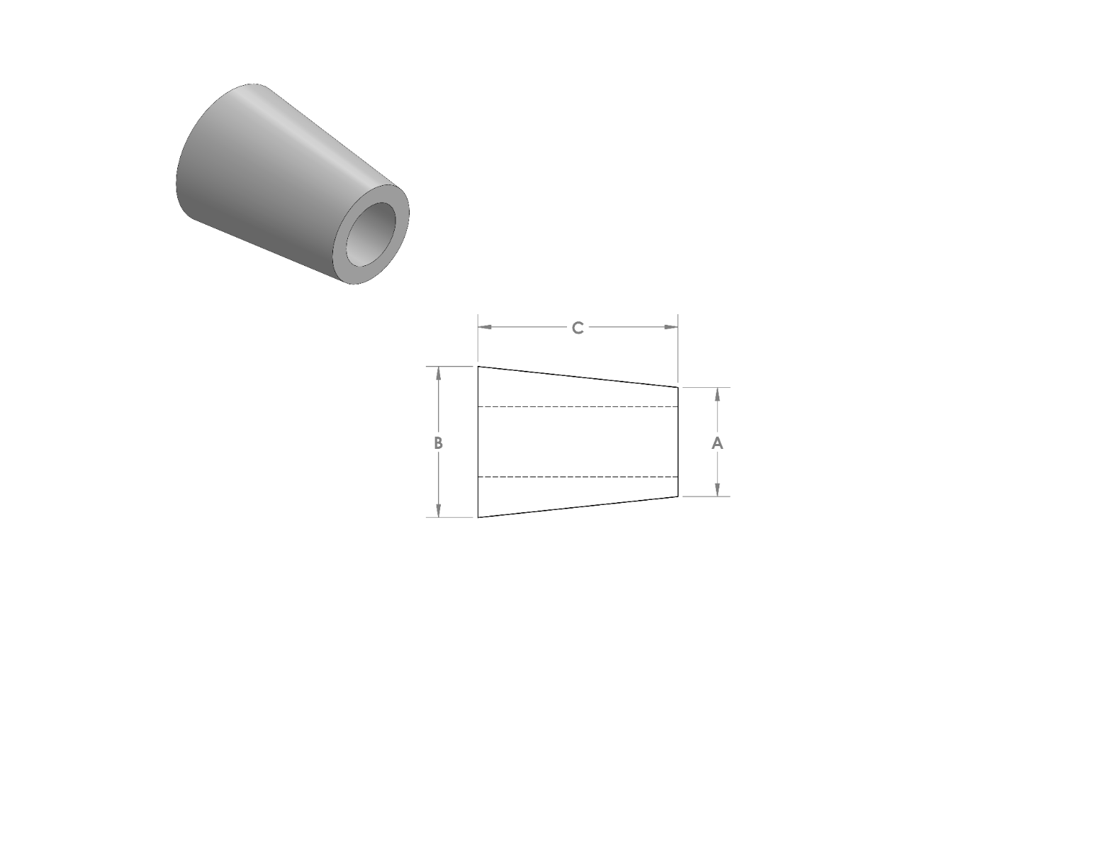 Silicone Bore Mask Plug CAD Drawing