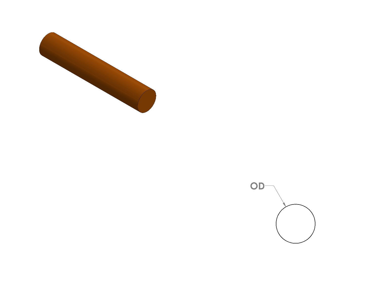 Solid Silicone Cord CAD Drawing