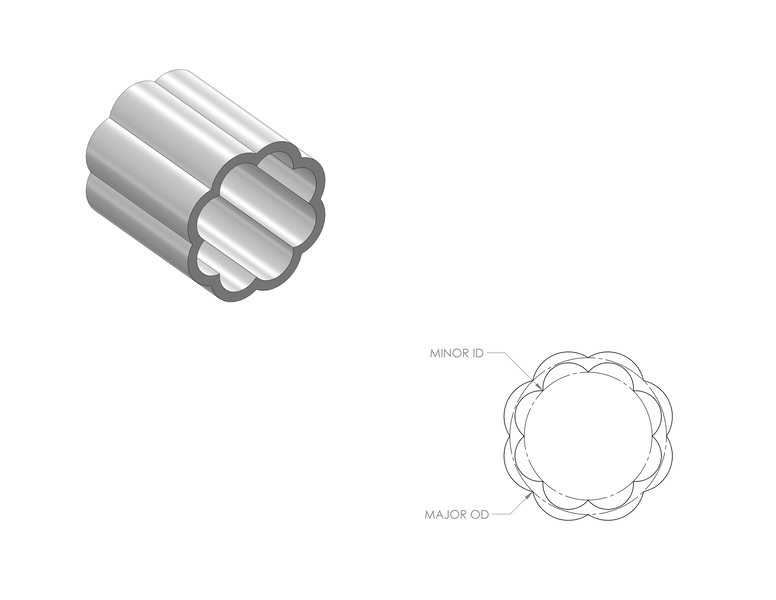 Silicone Star Tubing CAD Drawing