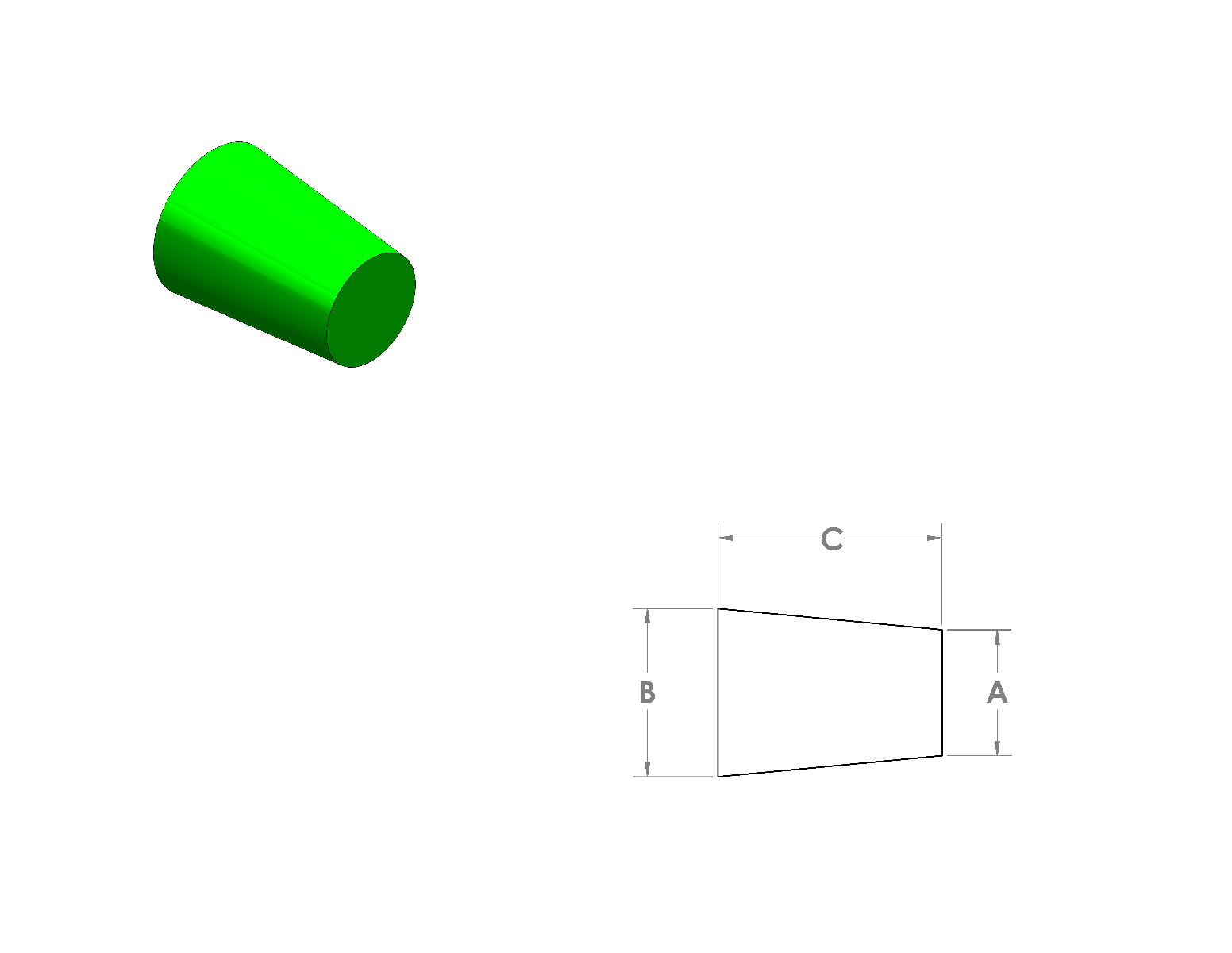 Silicone Tapered Plugs CAD Drawing