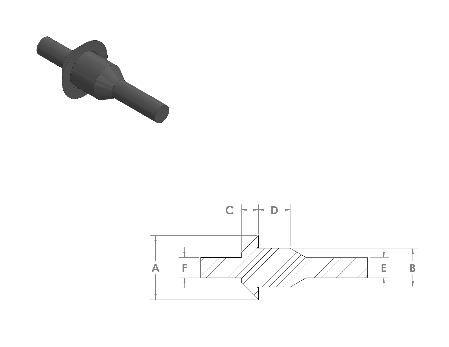 Silicone Washer Pull Plugs CAD Drawing