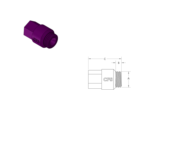 Silicone Coarse Threaded Plugs CAD Drawing