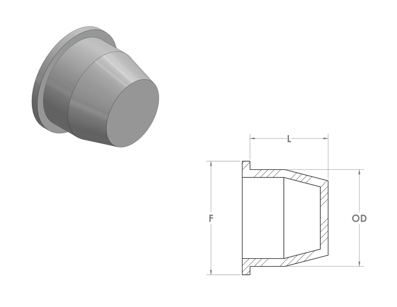 Silicone Tube Insert Plugs CAD Drawing