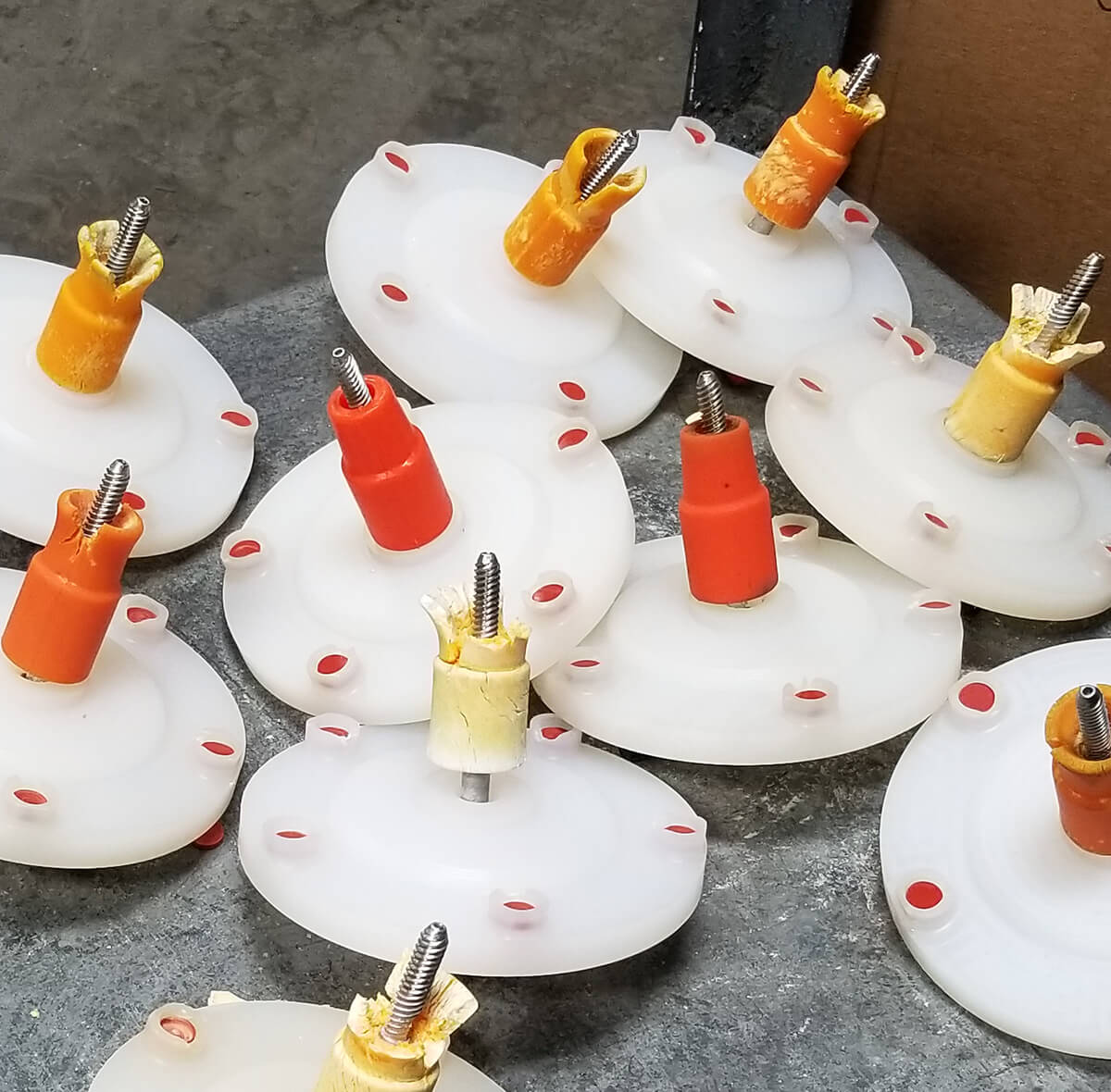 silicone masking plugs and caps for industrial powder coating, e-coating, anodizing, or plating can wear after multiple cycles and should be replaced